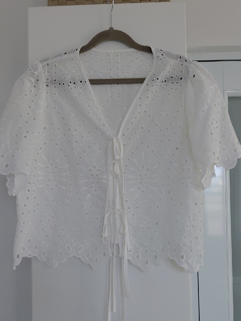 Shein White Eyelet Boho Blouse - Picture 8 of 8